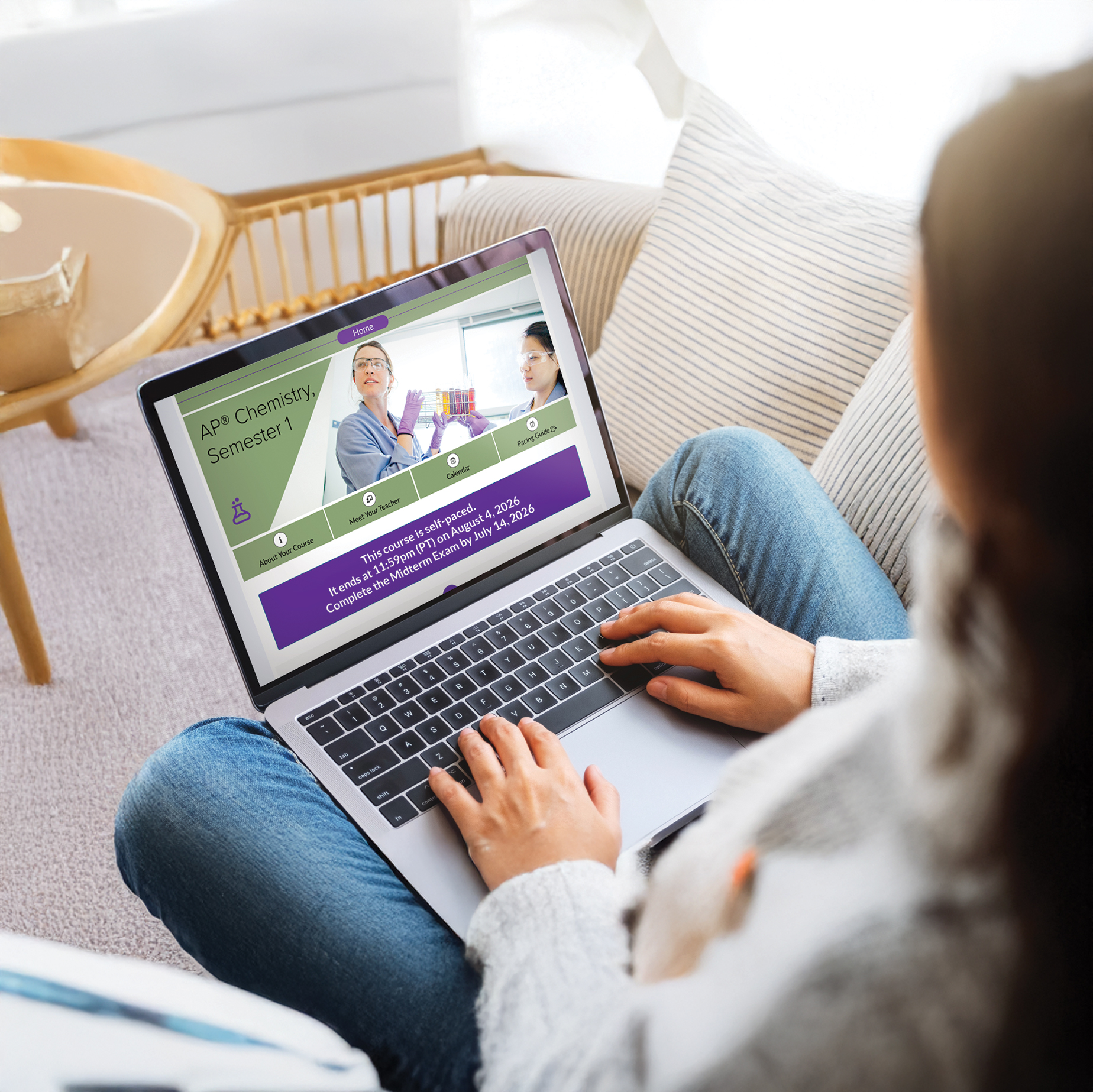 Laptop screen showing 2026 AP Chemistry course 